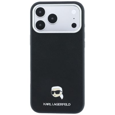 3. Etui Karl Lagerfeld Grained Karl Head Metal MagSafe na iPhone 18 Pro Max / 17 Pro Max - czarne
