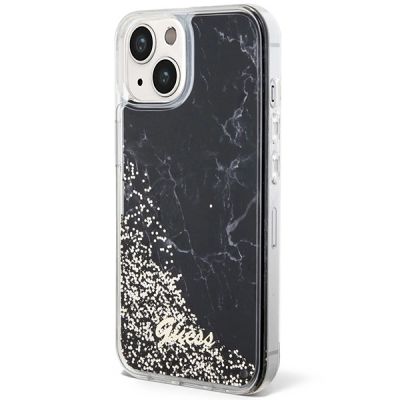 2. Etui Guess Liquid Glitter Marble na iPhone 14 - czarne