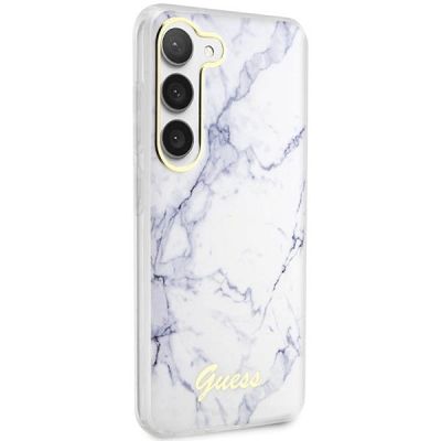 4. Etui Guess Marble Collection na Samsung Galaxy S23 - białe