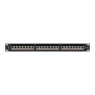 4. LANBERG PATCH PANEL 24 PORT 1U 19" KAT.6A FTP CZARNY PPSA-1024-B
