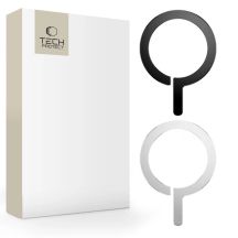 Pierścień MagSafe Tech-Protect MetalRing uniwersalny magnetyczny - czarny / srebrny (2 szt.)
