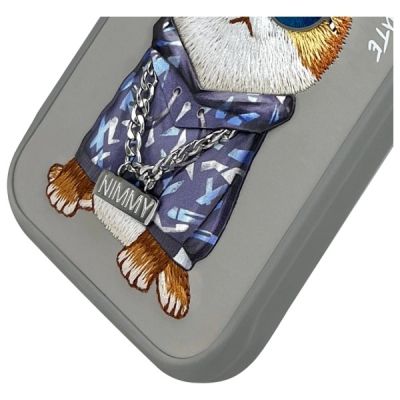 4. Etui Nimmy Glasses Cool Cat na iPhone 16 Pro - szare