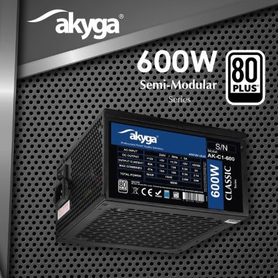 7. Akyga AK-C1-600 moduł zasilaczy 600 W 24-pin ATX ATX Czarny
