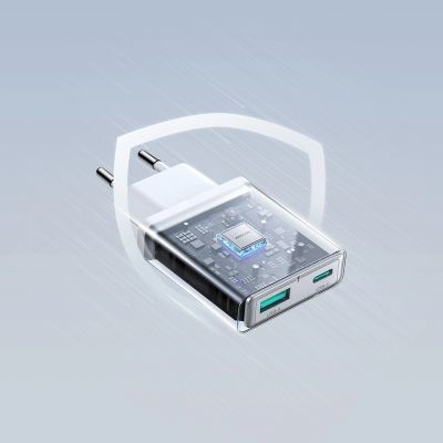 12. Ładowarka sieciowa Joyroom JR-TCF14 20W USB-A USB-C supercienka - biała