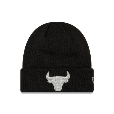 Czapka zimowa New Era NBA Chicago Bulls Metallic Black Cuff Knit Beanie Czarna - 60691272