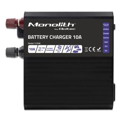 7. QOLTEC ŁADOWARKA DO AKUMULATORÓW MONOLITH LIFEPO4 AGM GEL SLA | 10A | 12V