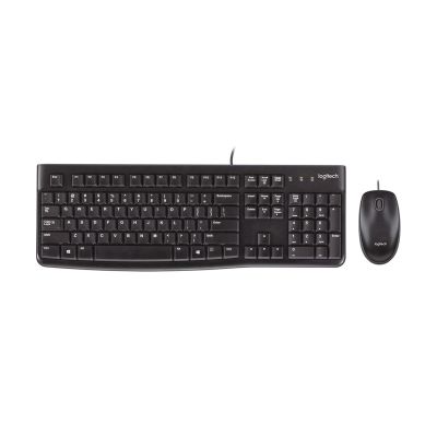 23. Zestaw klawiatura + mysz Logitech MK120 920-002562 (membranowa; USB 2.0; (US); kolor czarny; optyczna; 1000 DPI)