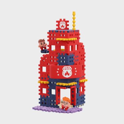 7. Klocki konstrukcyjne Marioinex Mini Waffle - City: Remiza Strażacka, 280 elementów