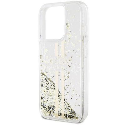 6. Etui Guess Liquid Glitter Gold Stripes na iPhone 15 Pro Max - przezroczyste