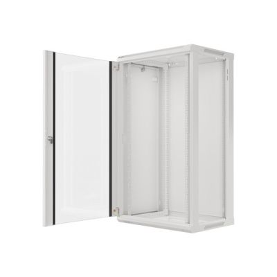23. Szafa rack Lanberg WF01-6422-10S (22U; 1080mm / 600mm / 450 mm; wisząca; Szklane; 19''; kolor szary)