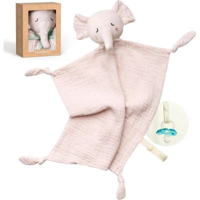 Momcozy bawełniana przytulanka słoń dla niemowląt, różowa