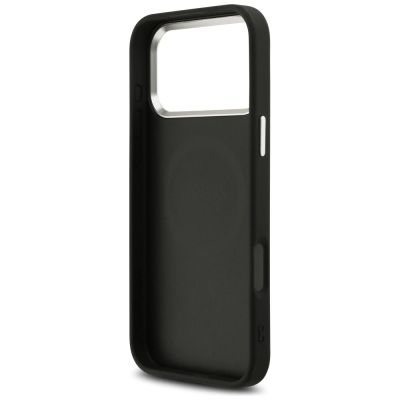 7. Etui Guess Glitter Triangle Logo MagSafe na iPhone 17 Pro Max / 18 Pro Max - czarne