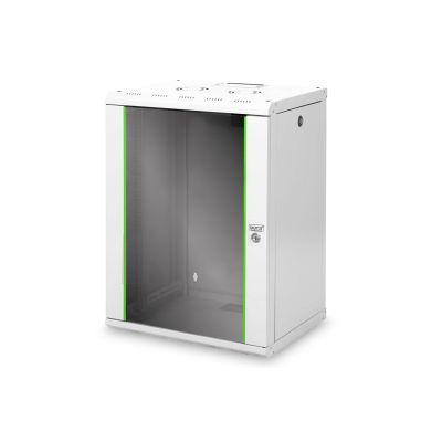 10. Digitus Szafa sieciowa wisząca Unique 19" 16U rack 600x450, drzwi szyba, szary, niedzielona, złożona, 100kg
