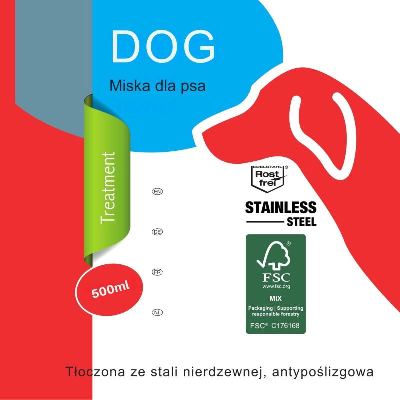 6. MISKA DLA PSA I KOTA STAL NIERDZEWNA 500ML
