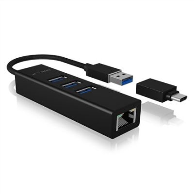 3. ICY BOX IB-HUB1419-LAN USB 3.2 Gen 1 (3.1 Gen 1) Type-A Czarny