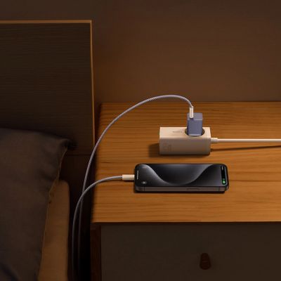 12. Ładowarka sieciowa Baseus GaN5 30W USB-C EU z fioletowym kablem Baseus Dynamic 3 USB-C 100W 1m - fioletowa