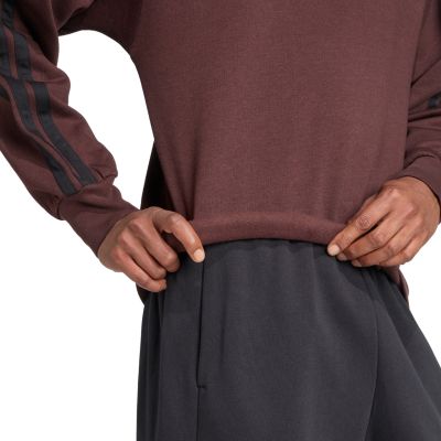 12. Bluza męska adidas Essentials 3-Stripes Fleece brązowa JX0742