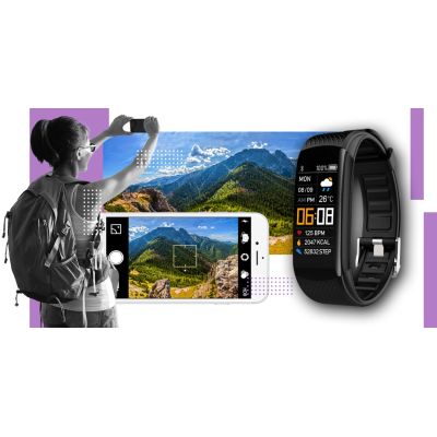 9. Smartwatch GIEWONT Czarno Jasnofioletowy 2 Paski GW200-8