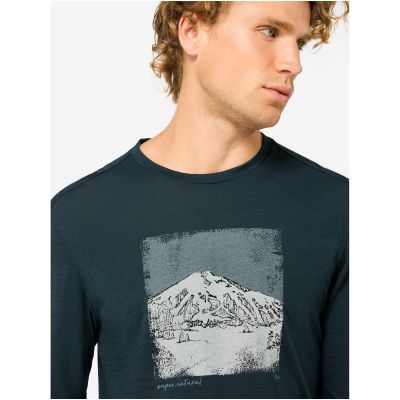5. Longsleeve męski SUPER.NATURAL M LITHOGRAPHY MOUNTAIN LS granatowy