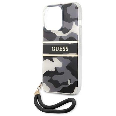 6. Etui Guess Camo Strap Collection na iPhone 13 Pro / iPhone 13 - czarne