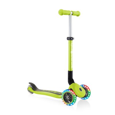 14. Hulajnoga 3-kołowa Globber Foldable Lights Lime Green Jr 437-106
