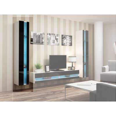 2. Regał VIGO NEW 180/40/30 biały/czarny połysk