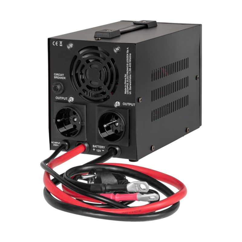 2. Zasilacz awaryjny Rebel POWER-800-LFP4 - przetwornica z czystym przebiegiem sinusoidalnym i funkcją ładowania  12V 230V 800VA/500W