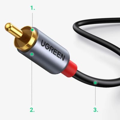 2. Ugreen kabel przewód audio dźwiękowy USB Typ C (męski) - 2RCA (męski) 1,5m szary (20193 CM451)