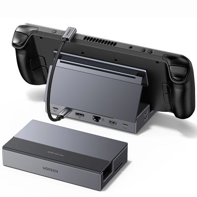 Hub Ugreen do Steam Deck dock USB-C 9w1 4K 120Hz - szary