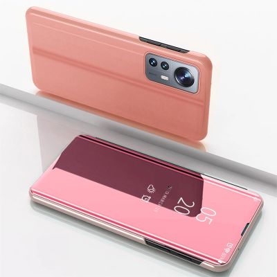 2. Clear View Case etui Xiaomi 12 Lite pokrowiec z klapką różowe