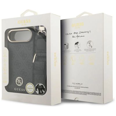 9. Etui Guess 4G Strass Logo & Big Strap Metal Buttons MagSafe na iPhone Air - czarne