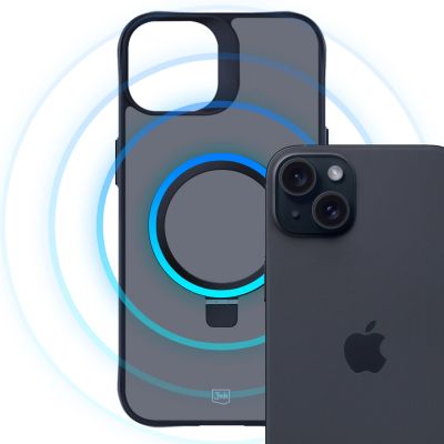 9. Etui 3mk Smoke Case Mag&Stand na Apple iPhone 15 plus - czarne