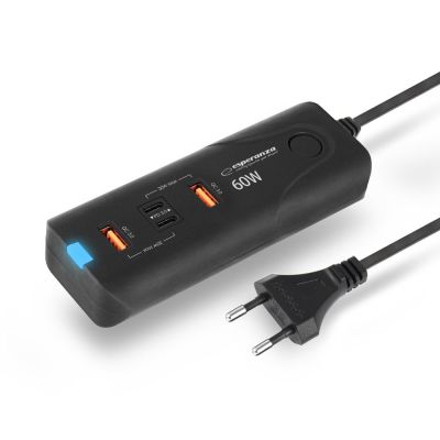 4. ESPERANZA ŁADOWARKA 60W 2X USB-C PD 30W / 2X USB-A QC 3.0 18W EZC109