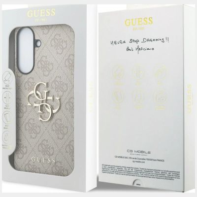 8. Etui Guess Leather 4G Metal Logo na Samsung Galaxy A37 5G - różowe