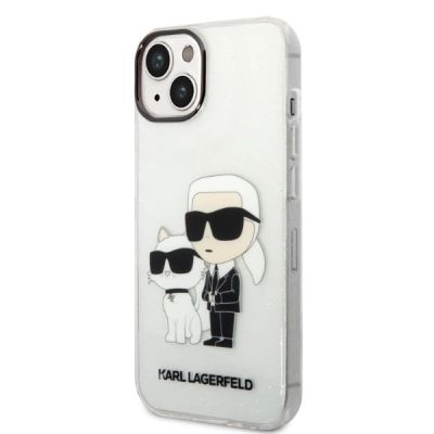 2. Etui Karl Lagerfeld Glitter Karl&Choupette na iPhone 14 Plus - przezroczyste
