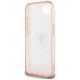 7. Etui Guess IML Metal Glitter 4G Circle Triangle MagSafe na iPhone 16e - różowe