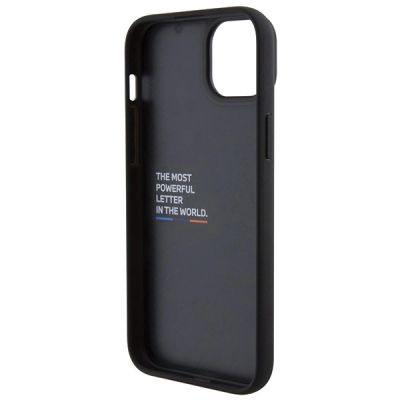 7. Etui BMW Leather Stamp Tricolor do iPhone 15 Plus - czarne