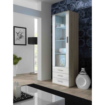 Witryna SOHO S1 dąb sonoma/ biały połysk