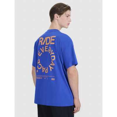 T-shirt oversize z nadrukiem męski 4F 4FWSS25TTSHM1979-36S