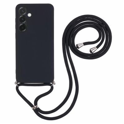 Etui na Samsung Galaxy A17 5G / A17 4G z wyściółką z włókna i paskiem crossbody - czarne