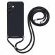 Etui na Samsung Galaxy A17 5G / A17 4G z wyściółką z włókna i paskiem crossbody - czarne