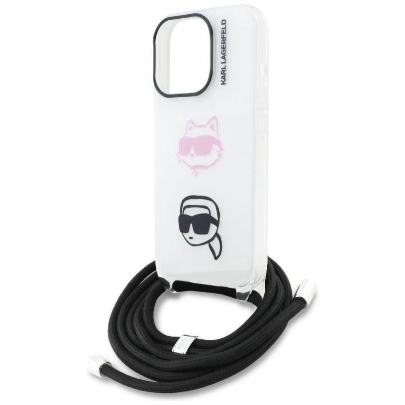 5. Etui Karl Lagerfeld IML Crossbody Karl&Choupette Head na iPhone 16 Pro - białe