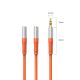 2. Kabel audio Orico AX2-10 rozdzielacz minijack 3,5 mm do słuchawek i mikrofonu kabel 1 m - pomarańczowy