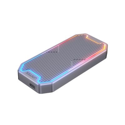 11. UNITEK OBUDOWA DYSKU USB-C M.2 SSD NVME/SATA, 10GBPS, RGB