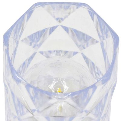 2. MINI LAMPA DEKORACYJNA 6 CM TRANSPARENTA CIEPŁY BIAŁY 1 LED