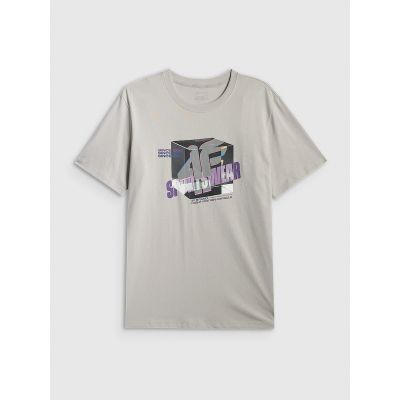 9. T-shirt regular z nadrukiem męski 4F 4FRSS26TTSHM3657-27S