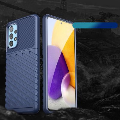 2. Thunder Case elastyczne pancerne etui pokrowiec Samsung Galaxy A73 niebieski