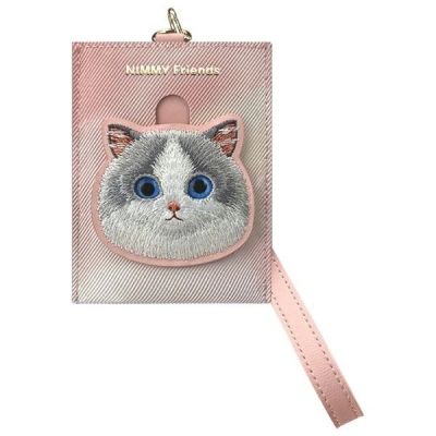3. Zestaw Nimmy Big Eyed Pet 2.0 Cat 3w1 torebka na telefon + portfel + etui na lokalizator - różowy