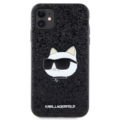 3. Etui Karl Lagerfeld Glitter Choupette Patch na iPhone 11 / Xr - czarne