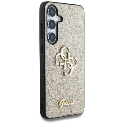 4. Etui Guess Fixed Glitter Big 4G Metal Logo do Samsung Galaxy S25 złoty